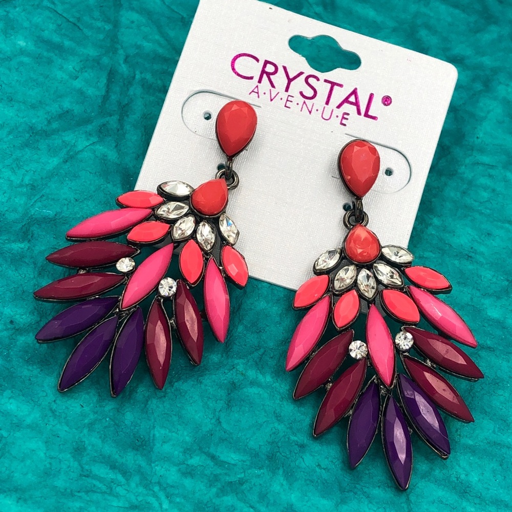 🌼 Pink Purple Ombré Spike Chunky Earrings